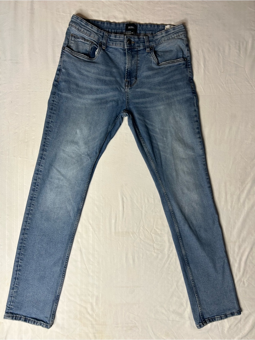 Hudson Blake Slim Straight Jeans 34x32 Light Wash Premium Denim
